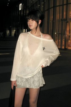 Sheer Cross One Shoulder Top