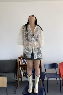 Sheer Floral Lace Shirt