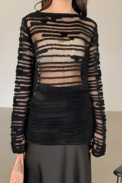 Sheer Loose Knitted Sweater