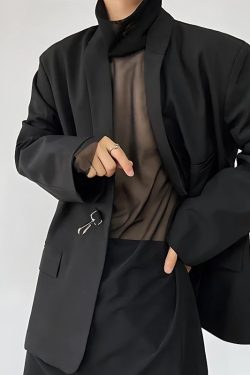 Sheer Mesh Turtle Neck Top