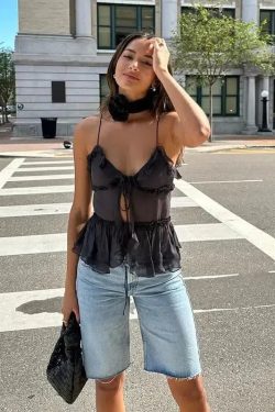 Sheer Open Front Top