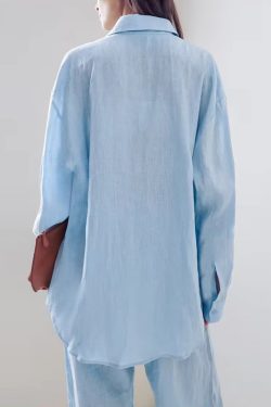 Shirt & Pants Blue Two Piece Set