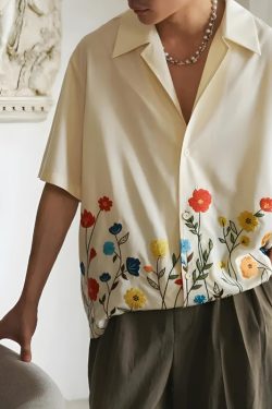 Short Sleeve Flowers Shirt