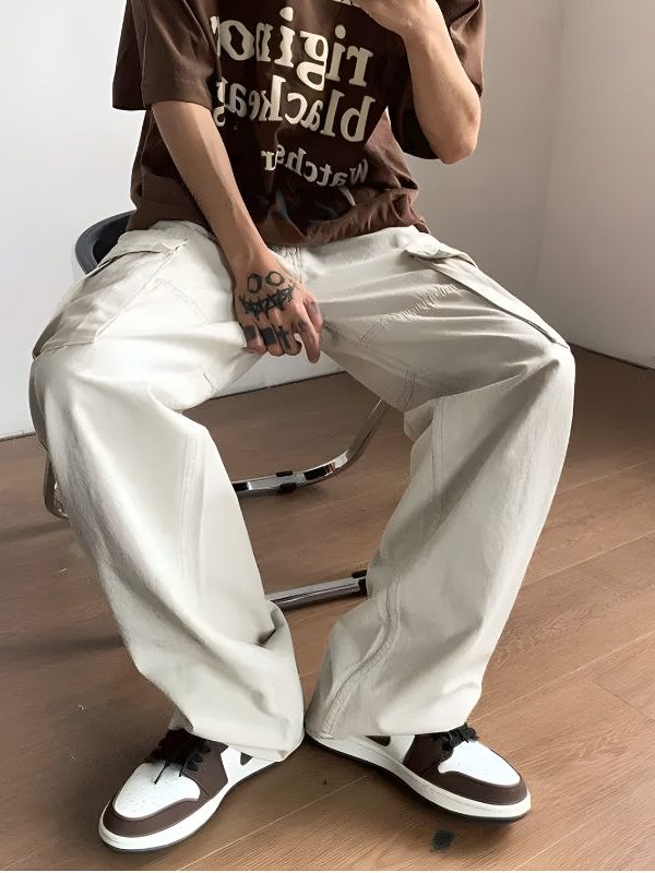 Side Belt Detailed Baggy Cargo Pants