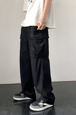 Side Belt Detailed Baggy Cargo Pants