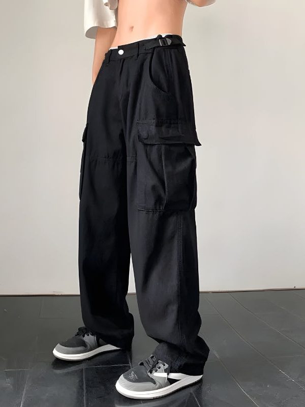 Side Belt Detailed Baggy Cargo Pants