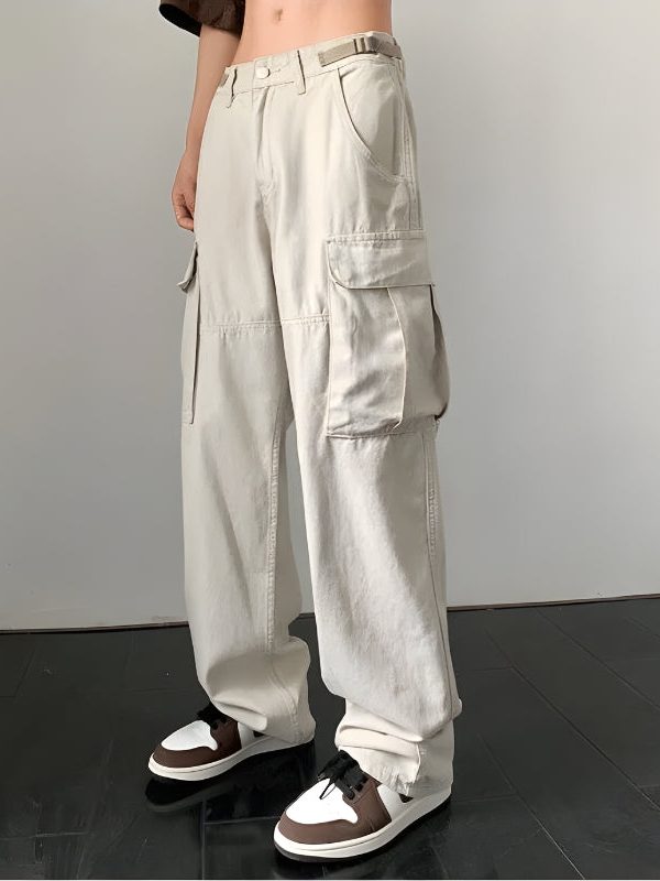 Side Belt Detailed Baggy Cargo Pants
