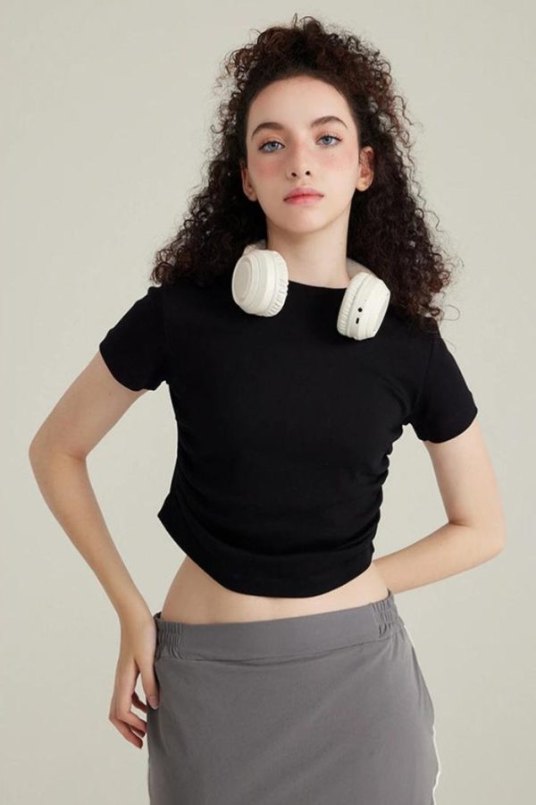 Side Ruched Crop Top