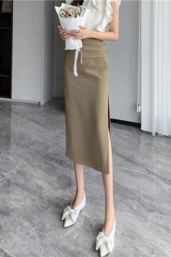 Side Slit Midi Skirt
