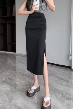 Side Slit Midi Skirt