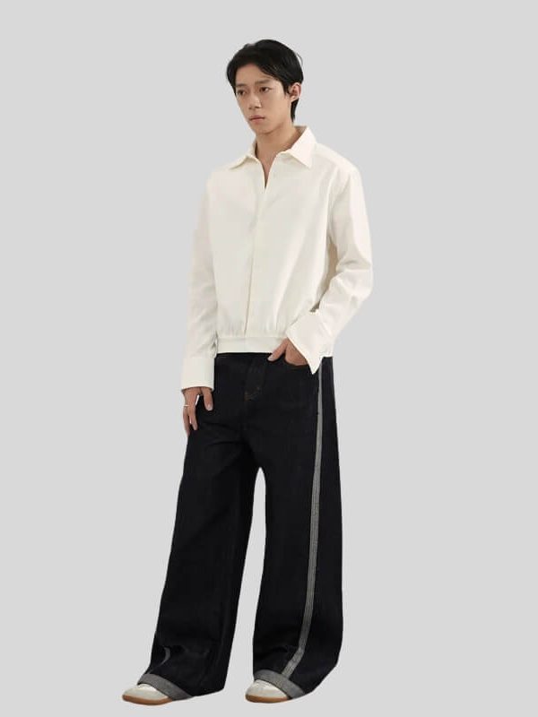 Side Stripe Wide Jeans