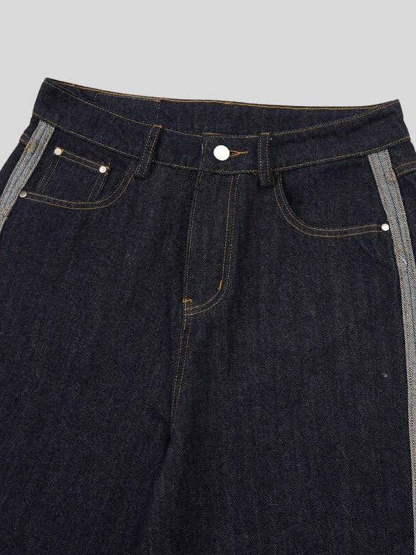 Side Stripe Wide Jeans