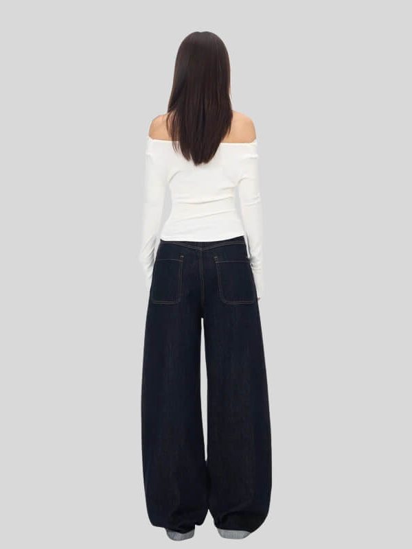 Side Stripe Wide Jeans