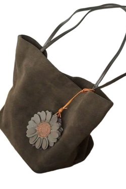 Simple Army Green Large Capacity Drawstring Fine Suede Shoulder Bags