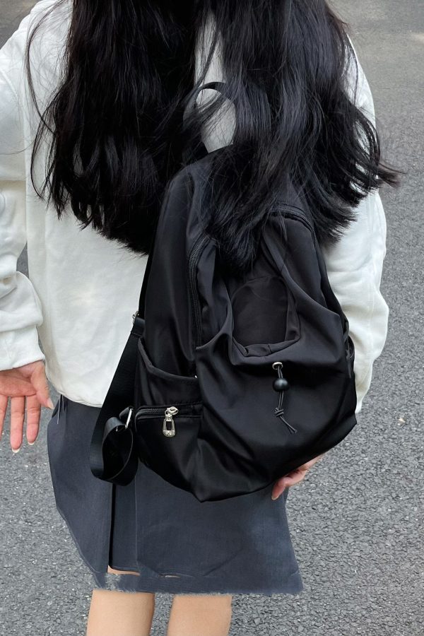 Simple Black Large Capacity Versatile Backpack Bag