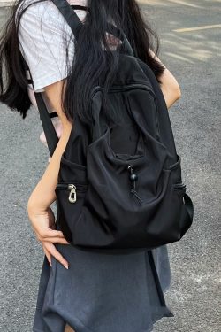 Simple Black Large Capacity Versatile Backpack Bag