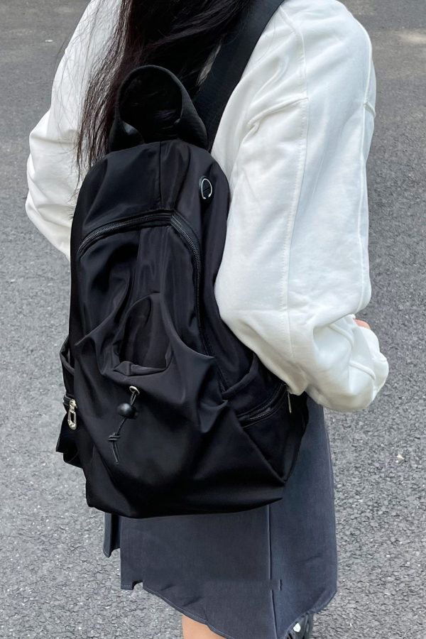 Simple Black Large Capacity Versatile Backpack Bag