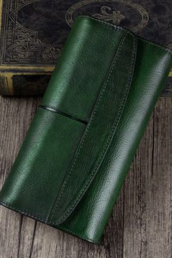 Simple Brown Durable Genuine Calf Leather Wallet Purse