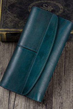 Simple Brown Durable Genuine Calf Leather Wallet Purse