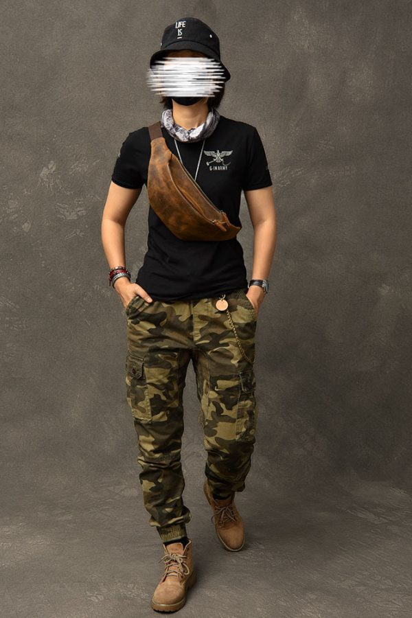 Simple Brown Solid Color Calf Leather Messenger Bag