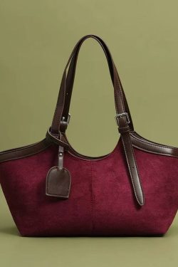 Simple Brown Solid Durable Faux Leather Women Shoulder Bags