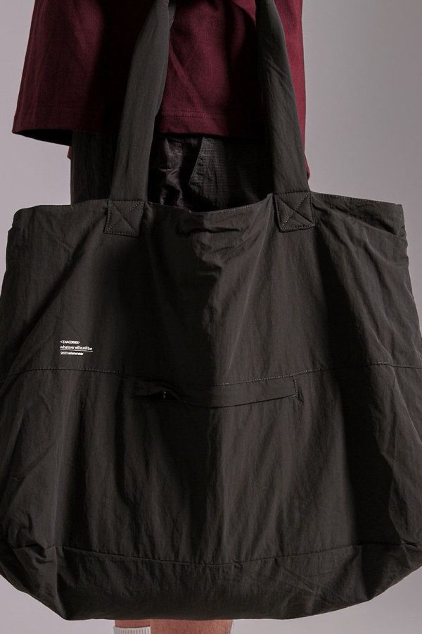 Simple Grayish Green Large Capacity Satchel Bag Handbag