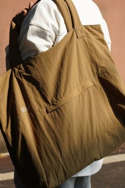 Simple Grayish Green Large Capacity Satchel Bag Handbag