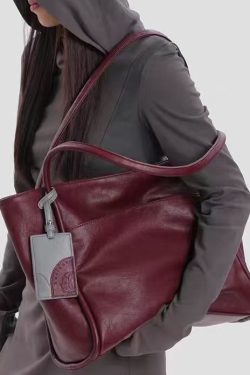 Simple Mulberry Large Capacity Faux Leather Shoulder Bags