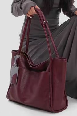 Simple Mulberry Large Capacity Faux Leather Shoulder Bags