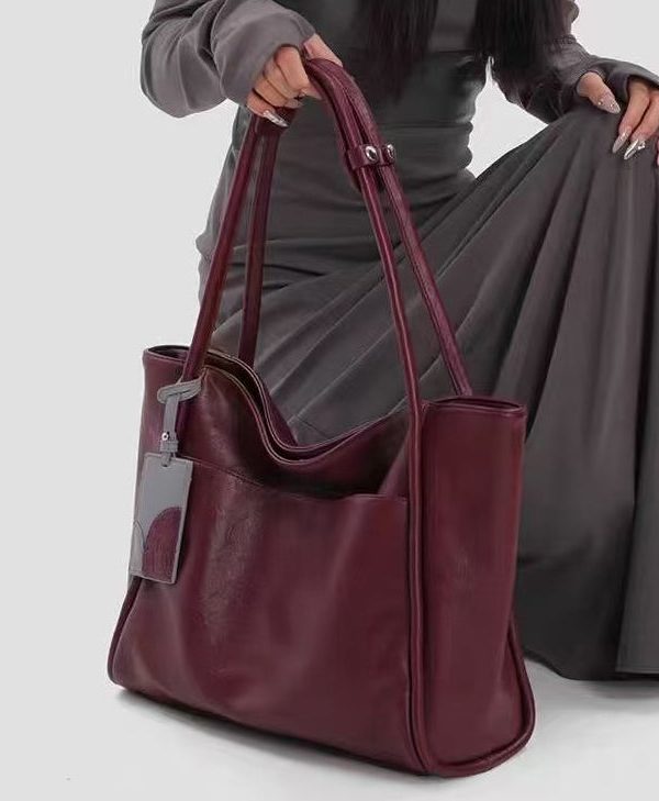 Simple Mulberry Large Capacity Faux Leather Shoulder Bags