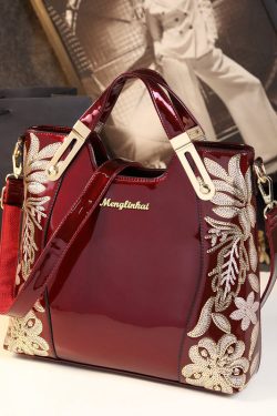 Simple Mulberry Sequins Embroidered Large Capacity Tote Handbag