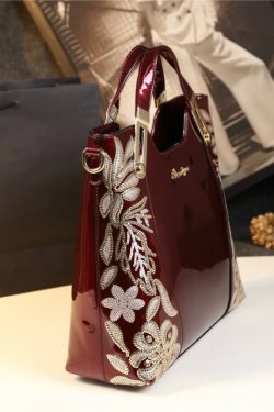 Simple Mulberry Sequins Embroidered Large Capacity Tote Handbag