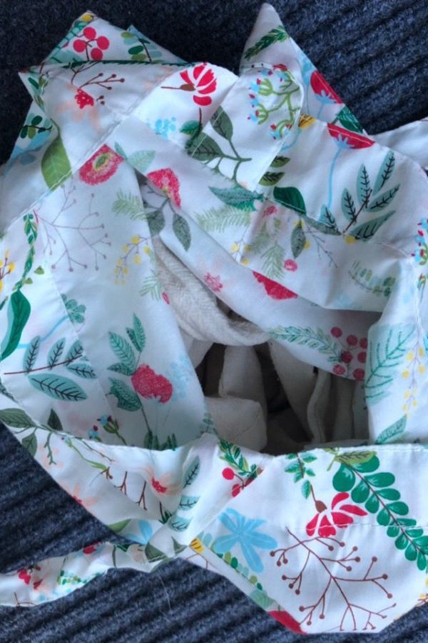 Simple Navy Print Lazy Cotton Satchel Handbag