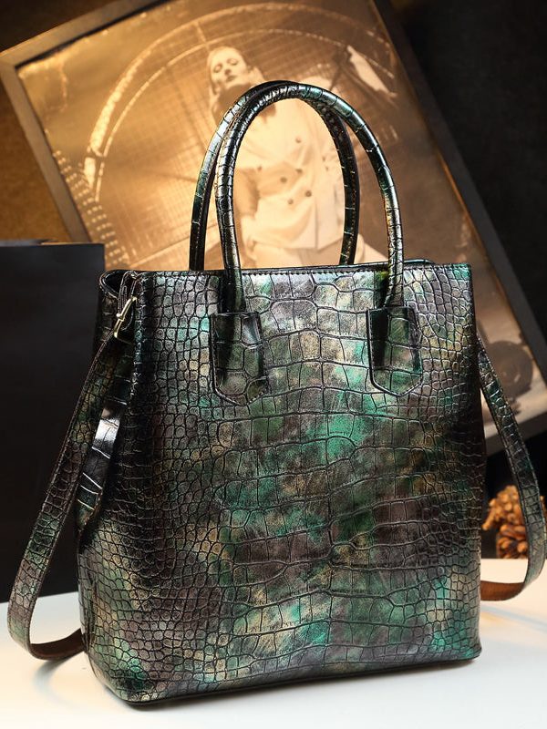 Simple Purple Large Capacity Faux Leather Women Handbags