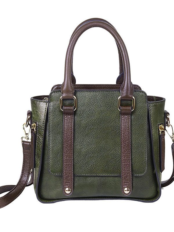 Simple Red Casual Rub color Calf Leather Messenger Bag