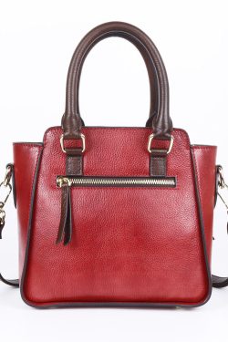 Simple Red Casual Rub color Calf Leather Messenger Bag