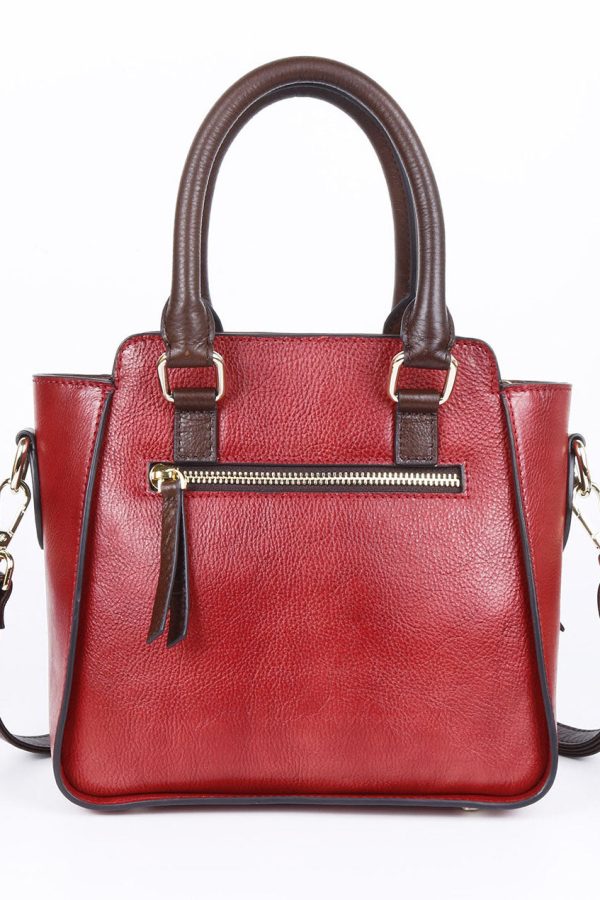 Simple Red Casual Rub color Calf Leather Messenger Bag