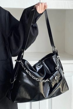 Simple Silk Zippered Faux Leather Satchel Handbag
