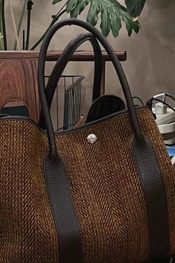 Simple Style Chocolate Large Capacity Satchel Bag Handbag