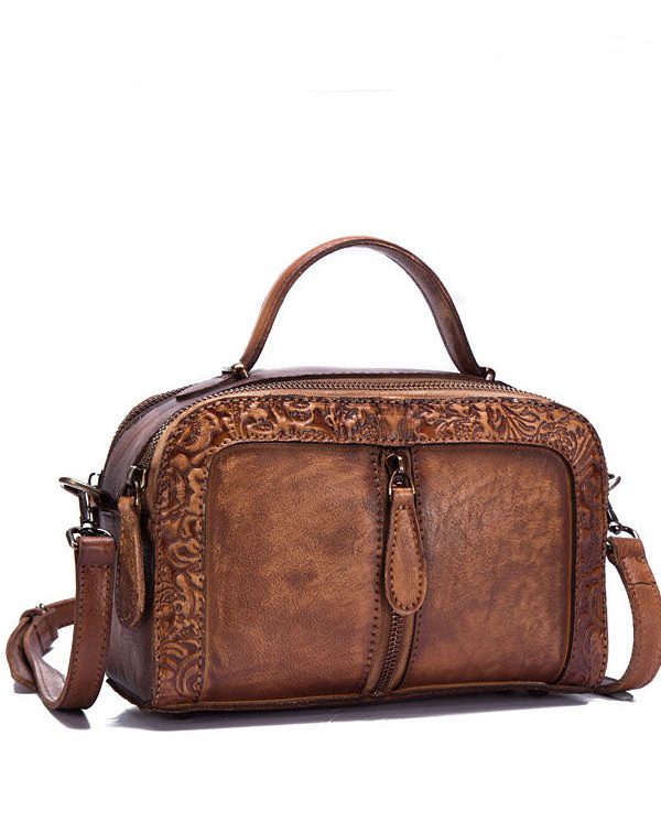 Simple Yellow Rub color Paitings Leather Tote Handbag