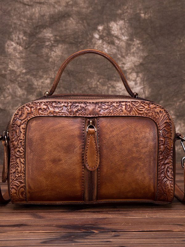 Simple Yellow Rub color Paitings Leather Tote Handbag