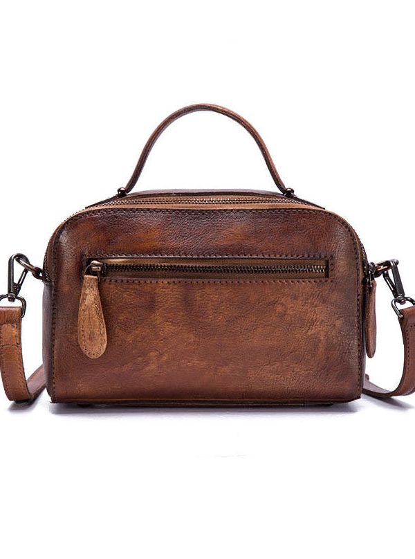 Simple Yellow Rub color Paitings Leather Tote Handbag