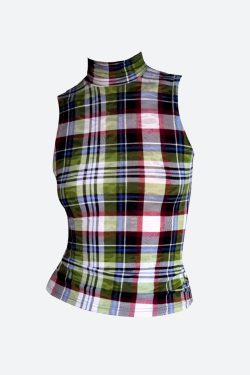 Sleeveless Plaid Top