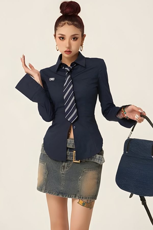 Slim Fit Tie Shirt