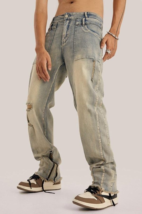 Slim Leg Ripped Jeans