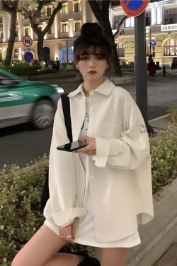 Smiley Embroidered Corduroy Shirt