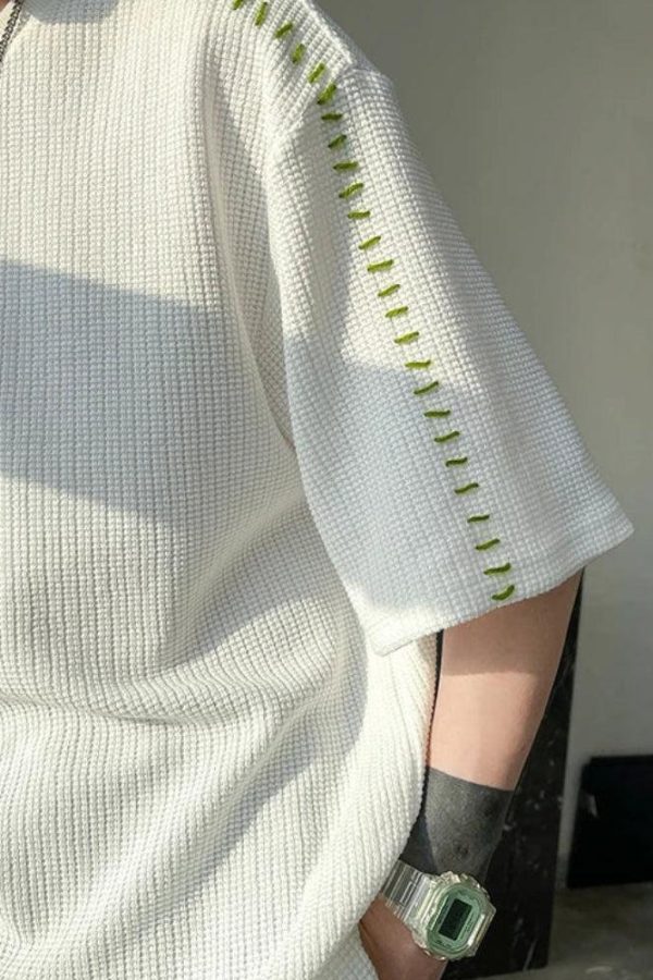 Soft Boy Contrast Stitch Tee