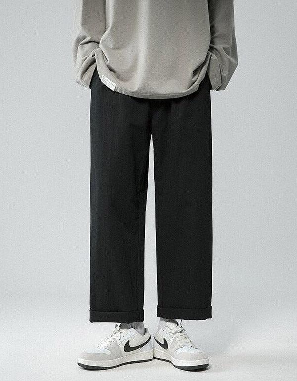 Soft Boy Elastic Waist Straight Leg Pants