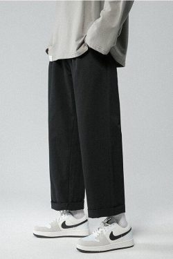 Soft Boy Elastic Waist Straight Leg Pants