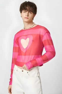 Soft Boy Heart Cut Out Crop Top
